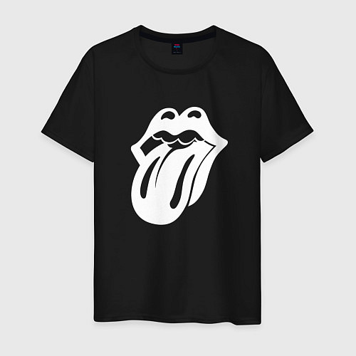 Мужская футболка Rolling Stones - white logo / Черный – фото 1