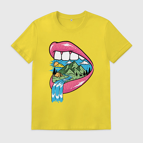 Мужская футболка Природа во рту / Желтый – фото 1