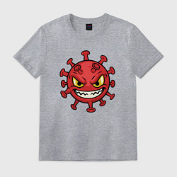 Футболка хлопковая мужская Коварный вирус, цвет: меланж