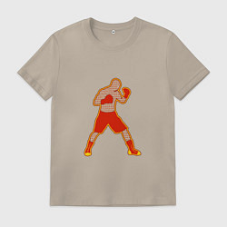 Футболка хлопковая мужская Боксер хохлома, цвет: миндальный