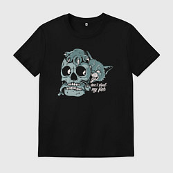 Футболка хлопковая мужская Не кради мою рыбку, цвет: черный