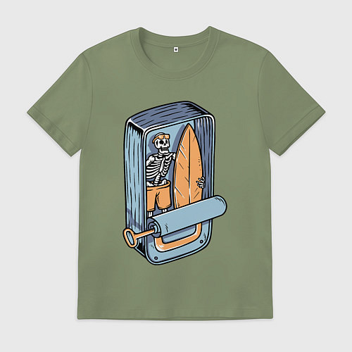 Мужская футболка Серфер в консерве / Авокадо – фото 1