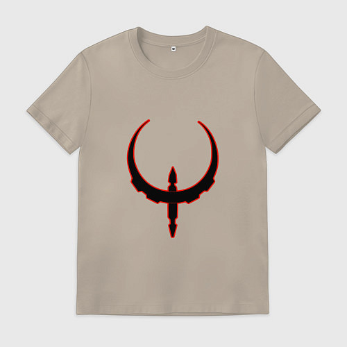 Мужская футболка Чёрно-красный знак quake / Миндальный – фото 1