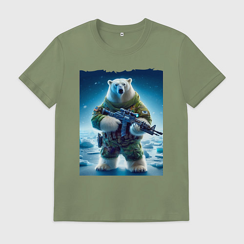 Мужская футболка Polar bear - special forces / Авокадо – фото 1