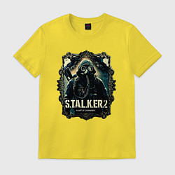 Футболка хлопковая мужская Stalker 2 heart of Chornobyl radiations, цвет: желтый