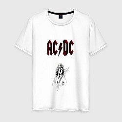 Футболка хлопковая мужская AcDc - roook, цвет: белый