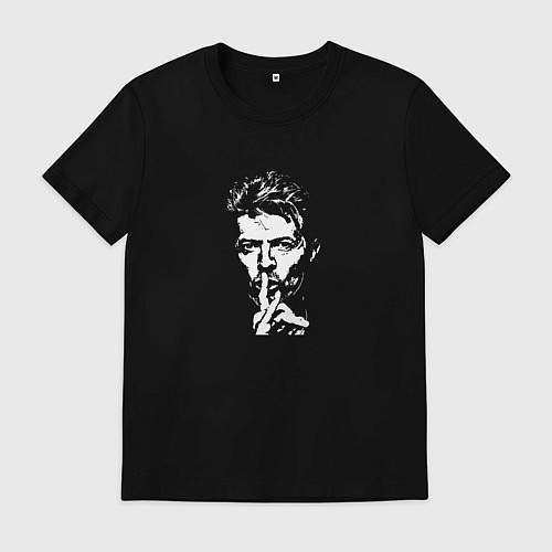 Мужская футболка David Bowie abstract portrait / Черный – фото 1