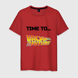 Футболка хлопковая мужская Time to back to the future, цвет: красный