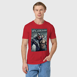 Футболка хлопковая мужская Eddie and Venom - ai art fantasy, цвет: красный — фото 2