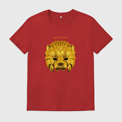 Футболка хлопковая мужская Маска золотого льва из игры в кальмара, цвет: красный
