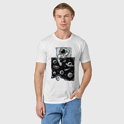 Футболка хлопковая мужская Космический сон, цвет: белый — фото 2