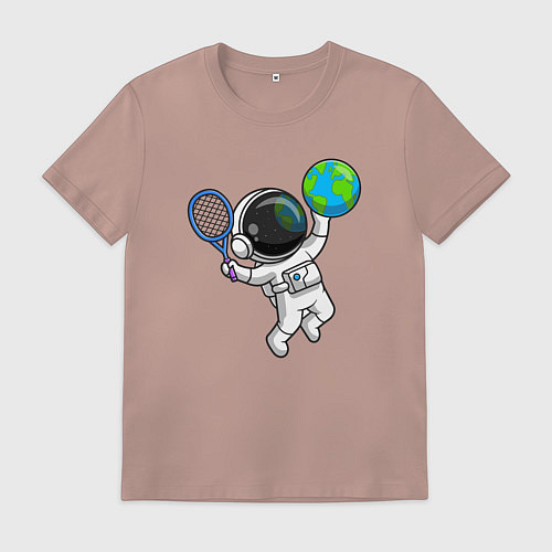 Мужская футболка Космический теннис / Пыльно-розовый – фото 1