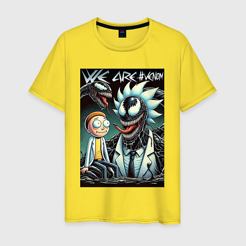 Мужская футболка Morty and Rick - meme we are Venom / Желтый – фото 1