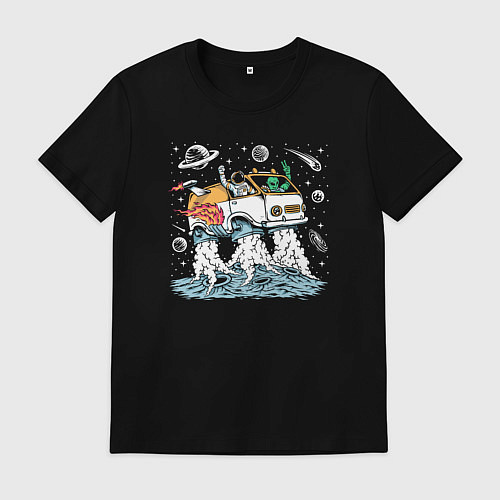 Мужская футболка Космический автомобиль / Черный – фото 1