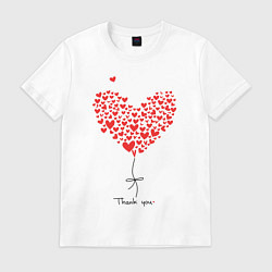 Футболка хлопковая мужская Thank you for your love, цвет: белый