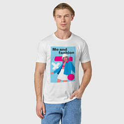 Футболка хлопковая мужская Я и мода pop art, цвет: белый — фото 2