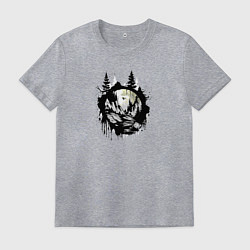 Футболка хлопковая мужская Прыжок через медведя, цвет: меланж