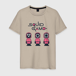 Футболка хлопковая мужская Squid games, цвет: миндальный