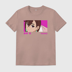 Футболка хлопковая мужская Момо Аясэ, цвет: пыльно-розовый