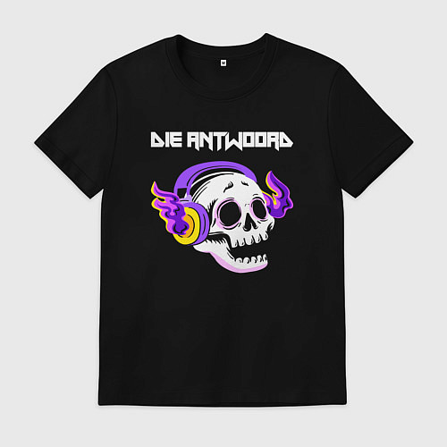 Мужская футболка Die Antwoord - неоновый череп / Черный – фото 1