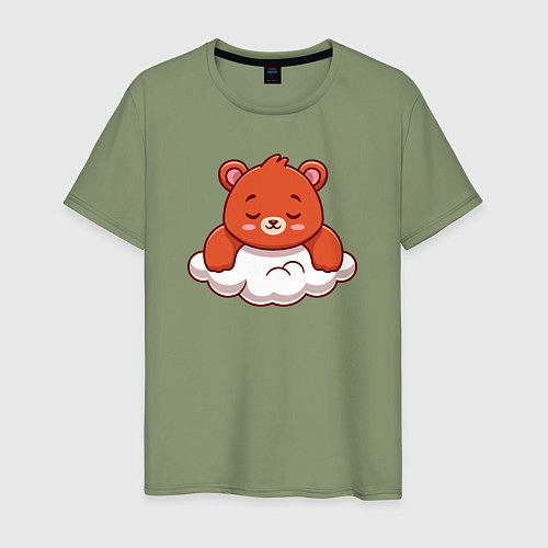 Мужская футболка Мишка на облаке / Авокадо – фото 1