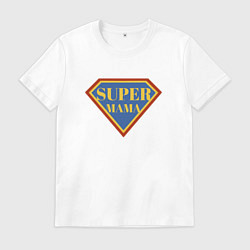 Футболка хлопковая мужская Моя супер мама, цвет: белый