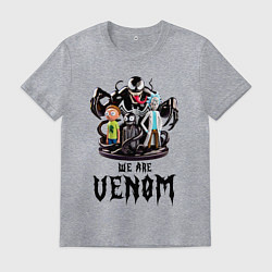 Футболка хлопковая мужская Morty and Rick - we are Venom meme, цвет: меланж