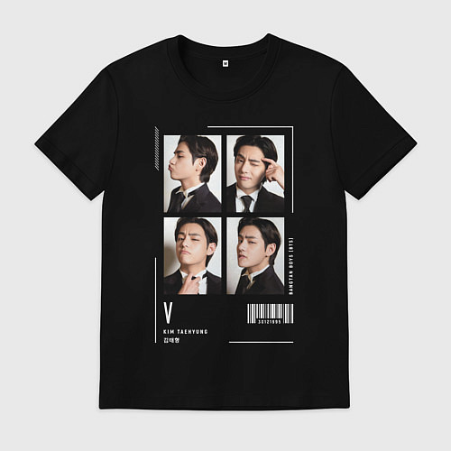 Мужская футболка Taehyung bts 4cut / Черный – фото 1