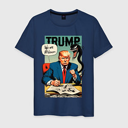 Футболка хлопковая мужская Trump - we are Venom meme, цвет: тёмно-синий