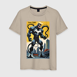 Футболка хлопковая мужская Trump-Venom superhero - ai art fantasy, цвет: миндальный