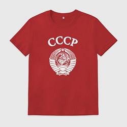 Футболка хлопковая мужская Принт герб СССР, цвет: красный