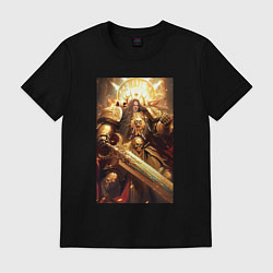 Футболка хлопковая мужская Император человечества - Вархаммер 40000, цвет: черный