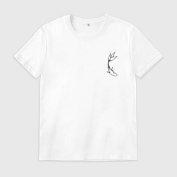 Футболка хлопковая мужская Черная рыбка для пары, цвет: белый