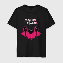 Футболка хлопковая мужская Squid game soldiers, цвет: черный