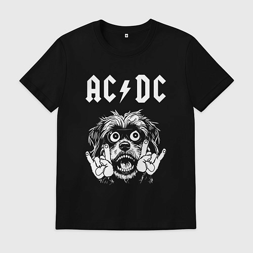 Мужская футболка AC DC rock dog / Черный – фото 1