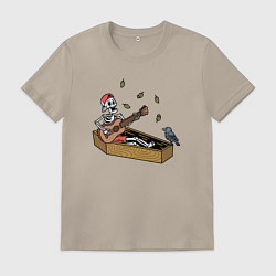 Футболка хлопковая мужская Песни из гроба, цвет: миндальный