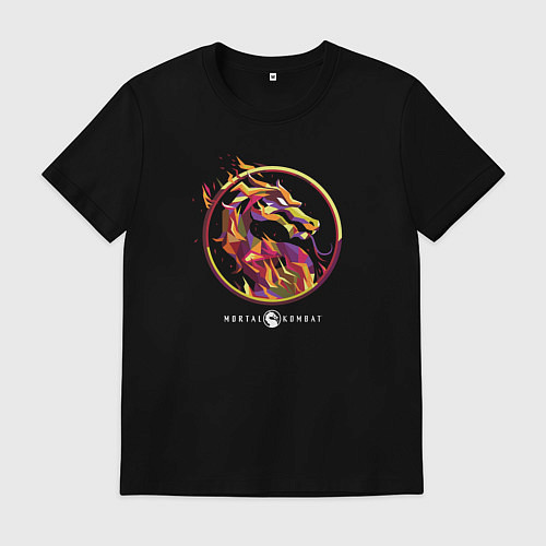 Мужская футболка Мортал Комбат - Скорпион эмблема / Черный – фото 1