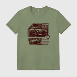 Футболка хлопковая мужская Автомобили для стритрейсинга, цвет: авокадо