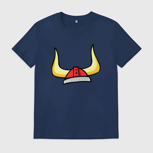 Мужская футболка Мужской шлем викинга - для пары / Тёмно-синий – фото 1