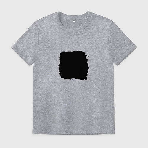 Мужская футболка Минималист мужчина - черный квадрат для пары / Меланж – фото 1