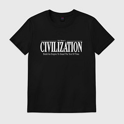 Футболка хлопковая мужская Civilization - global strategy, цвет: черный