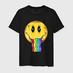 Футболка хлопковая мужская Rainbow smile, цвет: черный