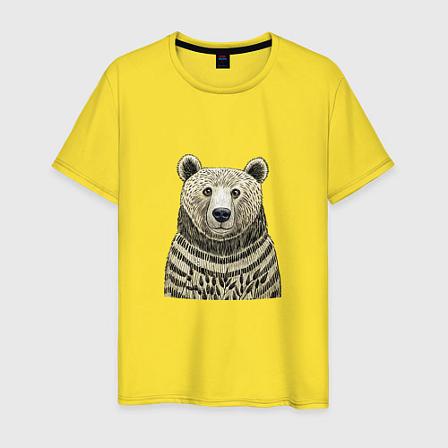 Мужская футболка Медведь лесной / Желтый – фото 1