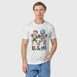 Футболка хлопковая мужская Rick and Morty - mixed martial arts, цвет: белый — фото 2