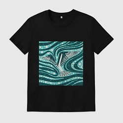 Футболка хлопковая мужская Полет сокола, цвет: черный