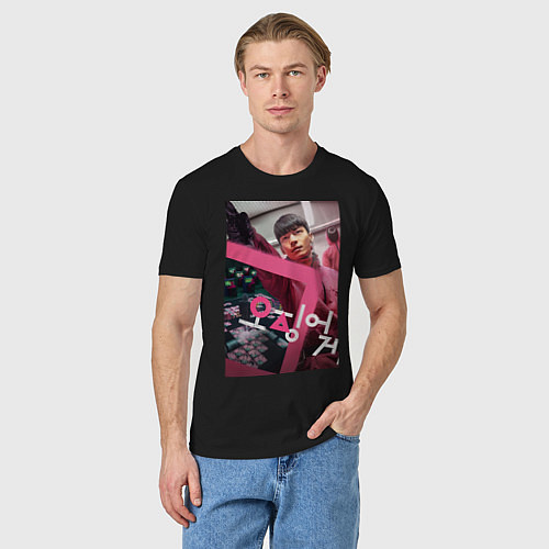 Мужская футболка Игра в кальмара Ви Хаджун / Черный – фото 3