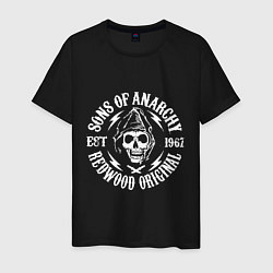 Футболка хлопковая мужская Sons Of Anarchy - redwood original, цвет: черный