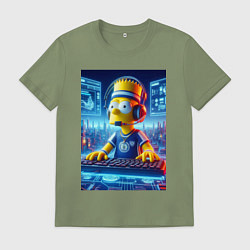 Футболка хлопковая мужская Cool Bart Simpson - esport, цвет: авокадо