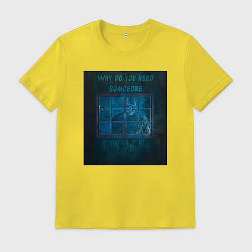 Мужская футболка Why do you need someone / Желтый – фото 1