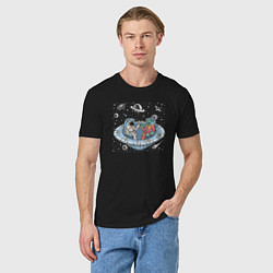 Футболка хлопковая мужская Space party, цвет: черный — фото 2